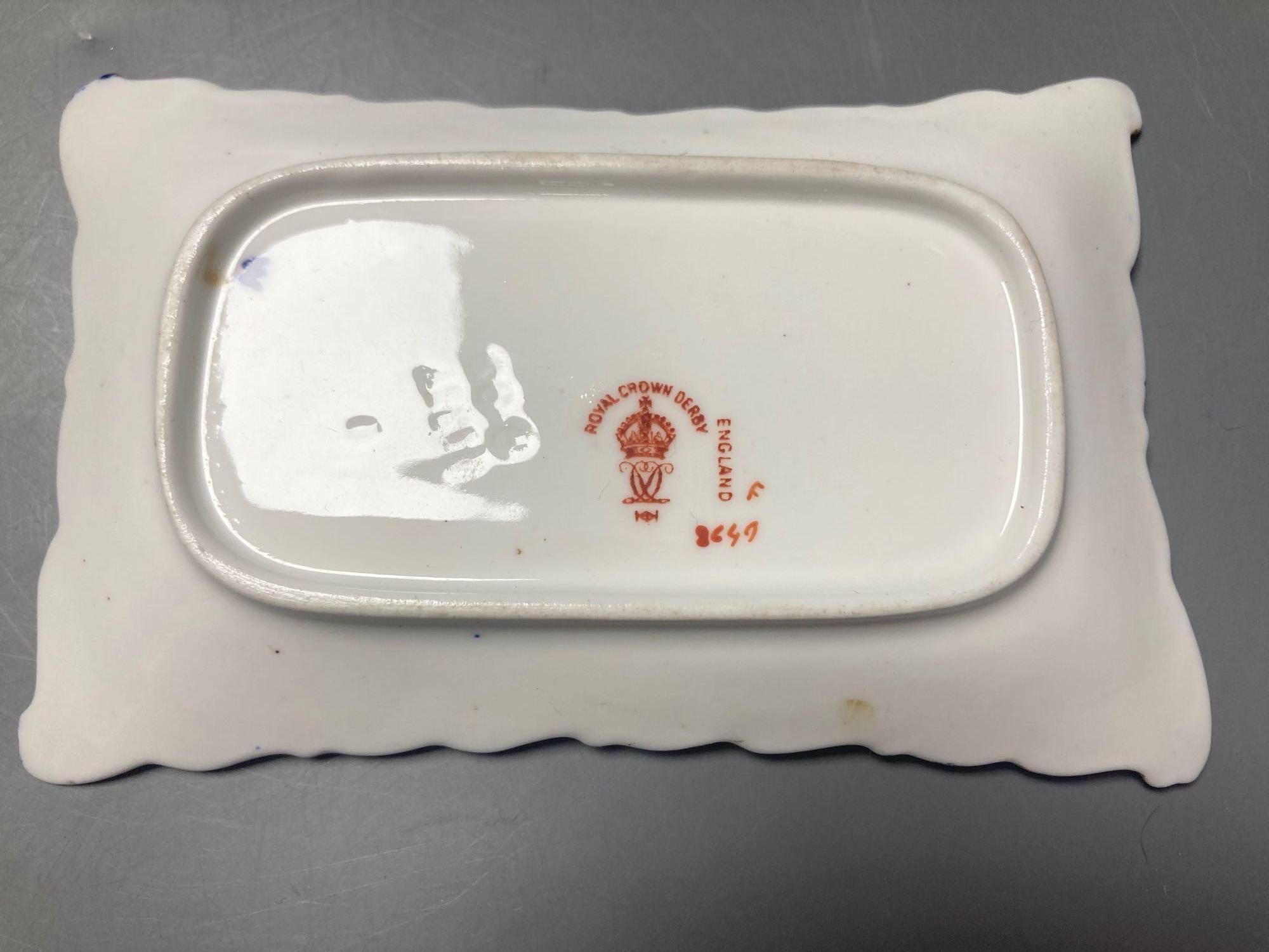 Two Royal Crown Derby dishes and a Royal Copenhagen plate, 26cm